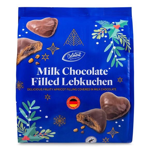 Belmont Milk Chocolate Lebkuchen Hearts 300g